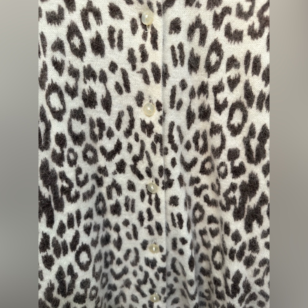Leopard Print Angora Rabbit Cardigan - Reflections Brand - Picture 4 of 4